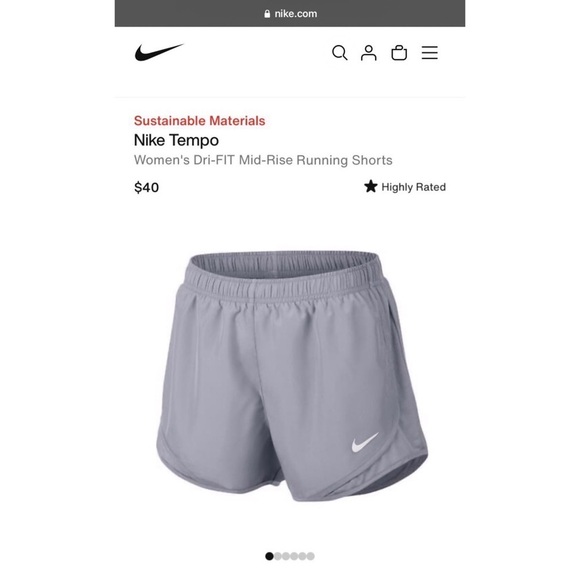 NIKE Women’s Dri-FIT Tempo Running Shorts SMALL Grey - NWT - Picture 5 of 6